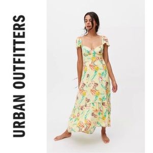 Urban Outfitters Siren Strappy Back Prairie Tropical Print Maxi Dress